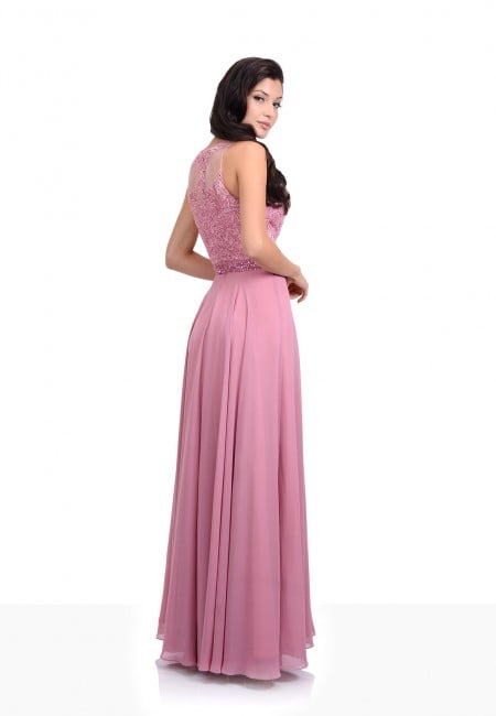 Christian Koehlert Geranium Pink Chiffon Prom Dress / Evening Dress (2)